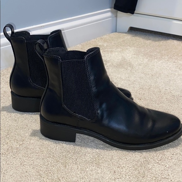 H&M Black Leather Ankle Booties - Picture 1 of 7